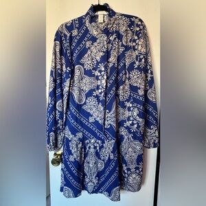 Blue and White Paisley Dress H&M NEW WITH TAGS